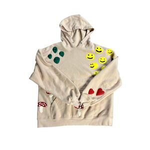 Coney Island Picnic Tan Hoodie Graphic Doodle Size M